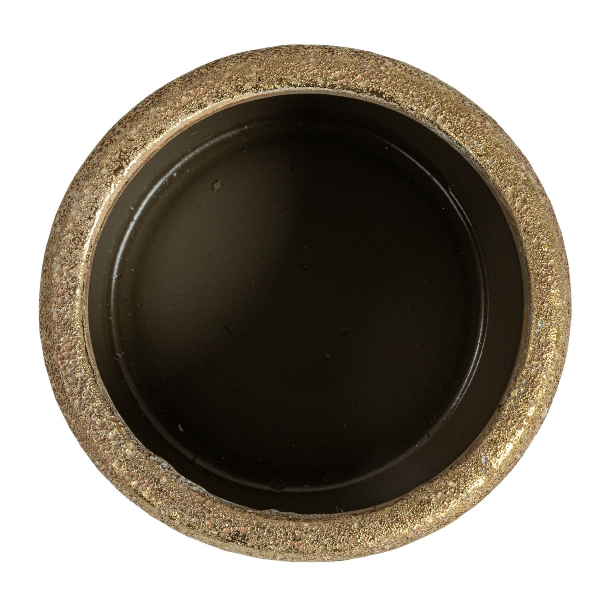 Hello Honey® 5.75" Gold Round Volcano Terra Cotta Planter